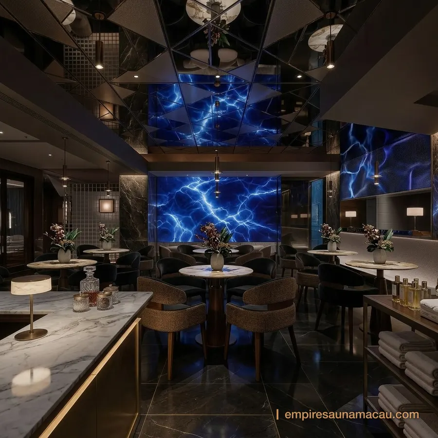 VIP lounge seating at Empire Sauna Macau