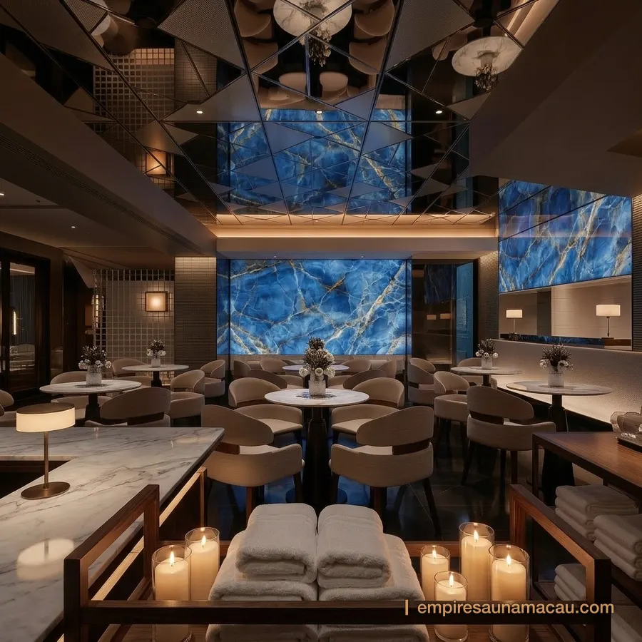 巨亨桑拿澳門 VIP 廳與縞瑪瑙石柱